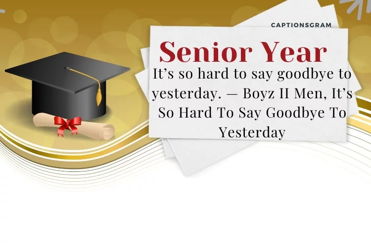 It’s so hard to say goodbye to yesterday. — Boyz II Men, It’s So Hard To Say Goodbye To Yesterday