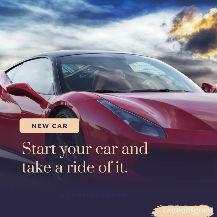 "Start your car and take a ride of it."